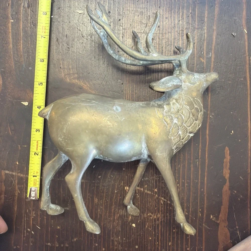 Brass Elk Statue